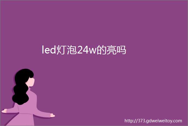 led灯泡24w的亮吗